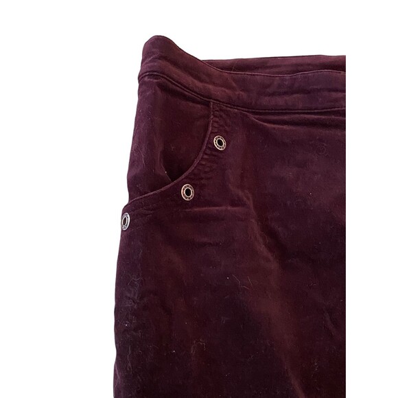 Women’s Extreme Burgundy High Waist Corduroy Jeans Size 5 Metal Studs - Picture 5 of 14